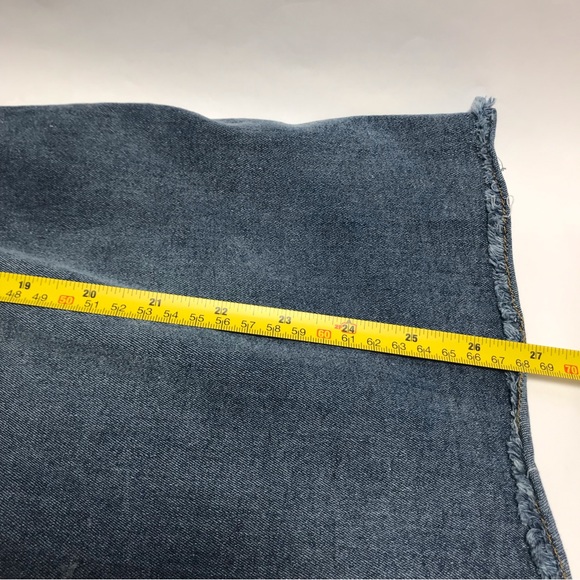 Hayden Light Blue Denim Tie Waist Paper Bag Midi Skirt Size M - Picture 12 of 13